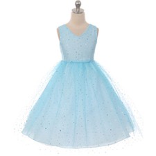 AQUA Size 4 Flower Girl Dress Wedding Bridesmaid Recital Birthday Formal Party