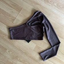 NWT PrettyLittleThing Chocolate Cut Out One Shoulder Top Women’s 8