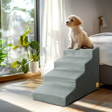 3/4 Steps Pet Dog Stairs for High Bed and Sofa High-Density Sponge Foam Dog Step