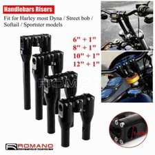 Morsetto superiore nero 6" 8" 10" 12" rialzo manubrio verticale 1 1/8" per Harley Softail