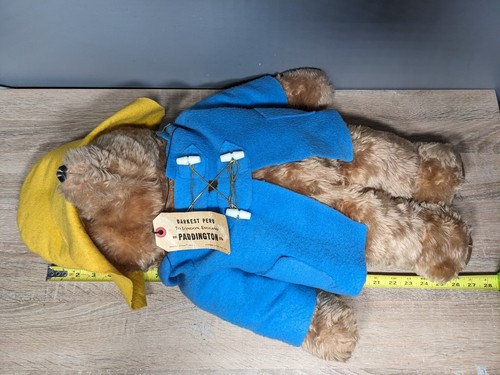 Vintage 1975 Paddington Bär Plüsch Jumbo Eden Toys USA gelber Hut blauer Mantel - Bild 12 von 13