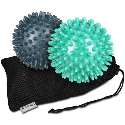 Lot De 2 Balles De Massage à Picots 8cm - Fitness, Pilates, Relaxation - Neuf Navaris