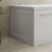 Bath End Panel for Storage Bathroom Straight Baths Modern MDF Gloss White 660mm