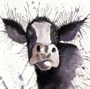 Cow Large Colourful wall art printed on canvas 22'' X 22” | eBay