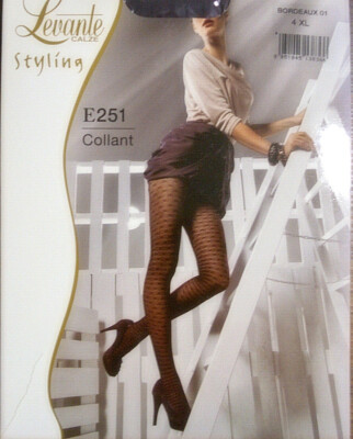 Levante Muster Strumpfhose E 251  40 DEN  Größe M Farbe Chocolate