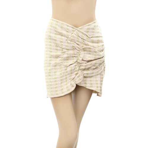 Free People Endless Summer Ruched Striped Pencil Wrap Mini Skirt Beach S 263983