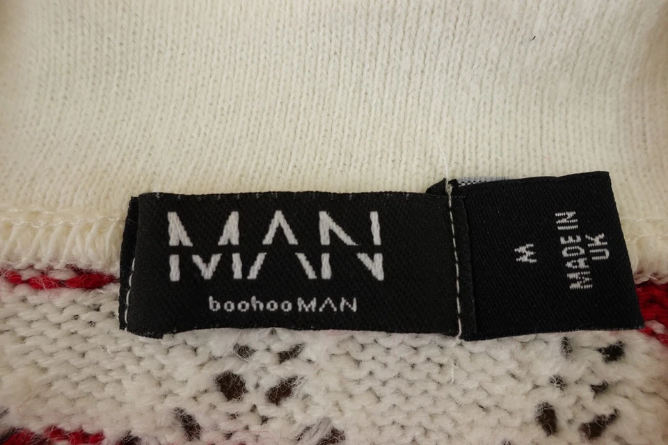 Top polo de manga corta tejido abierto a rayas blanco rojo talla mediana Boohoo para hombre Foto 2 de 4