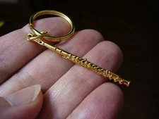 (M214-D) Open hole Flute KEYCHAIN key chain ring 24k gold plated JEWELRY