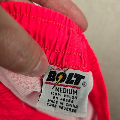 Neon Swim Suit Youth Medium Trunks Shorts Lined Safety Drawstring Bright Preppy - Picture 8 of 14