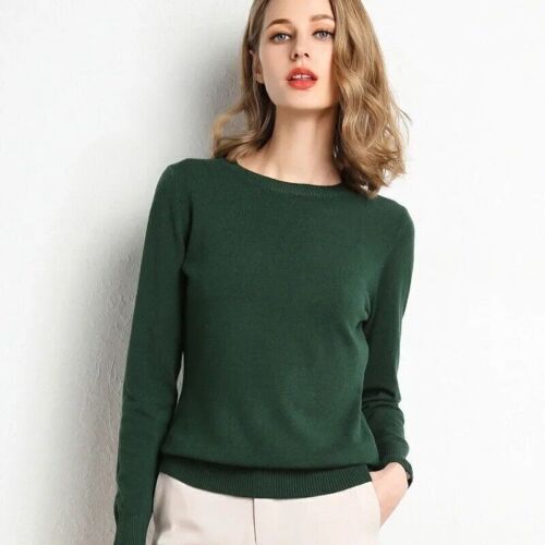 Mujeres Suéter Damas Tejido Pullover Delgado Cuello Redondo Suéter Sólido - Imagen 29 de 32