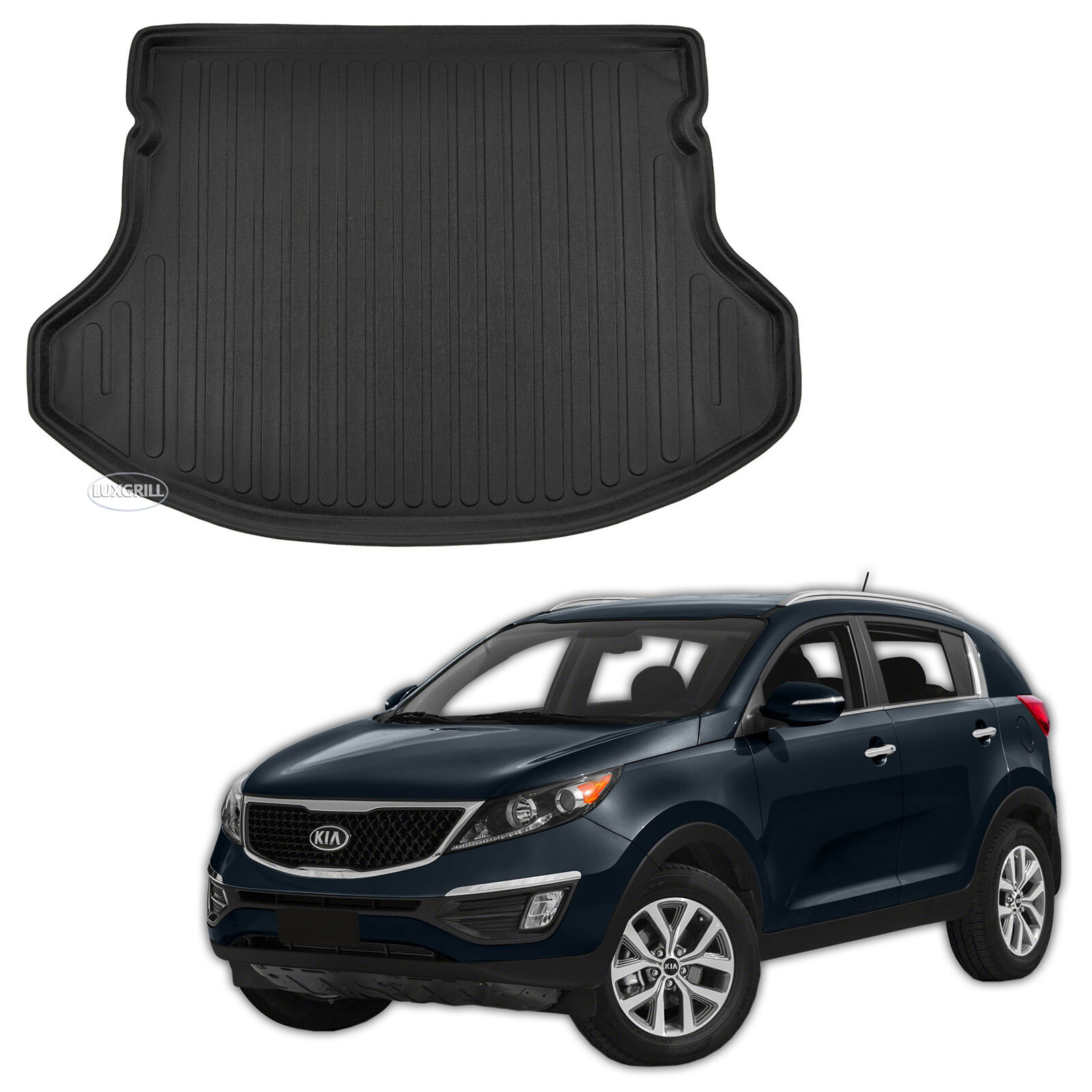 Tapis de coffre Kia Sportage 2010-2015 sur mesure idéal pour vacances en famille