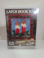 National Yarn Crafts Latch Hook Rug Kit Christmas Candles Sealed Vintage