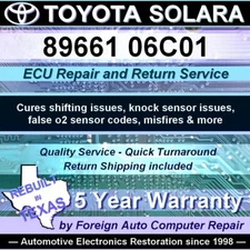 89661 06C01 Solara Toyota ECU Repair - Cure shifting issues - 5yr warranty