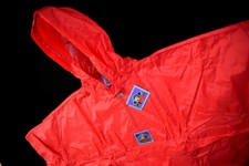 Jeantex Regen Jacke Vintage Poncho Rain Jacket Nylon Glanz Shiny Kapuze Rad  S 