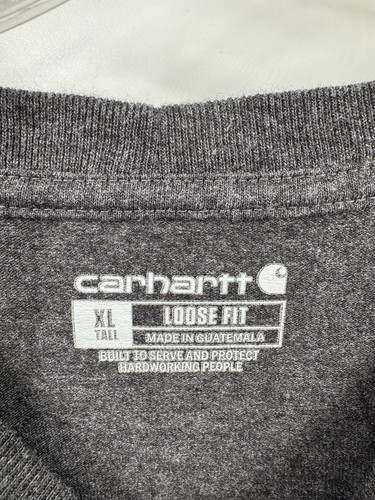 Carhartt Shirt Mens XL Gray Loose Fit Long Sleeve Pocket Crew Neck TK0126-M - Picture 4 of 6