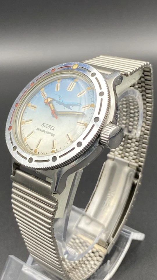 🚩 Reloj Vostok Komandirskie Wostok Avión Piloto URSS Correa Soviética Vintage NUEVO Foto 3 de 4