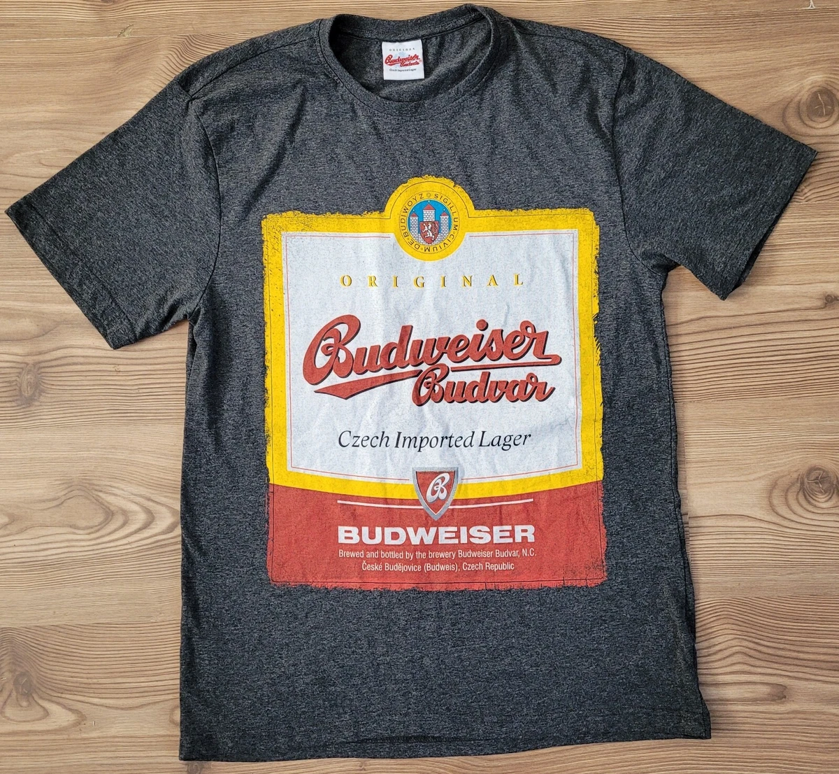 grey budweiser t shirt