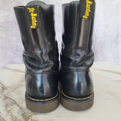Vintage Dr Martens 10 Eye Steel Toe Boots US Size 12 Black England Rare - Picture 7 of 17