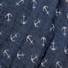 Scarf Shawl Womens Lightweight Navy Blue Anchors Nautical Ocean Sea FLAW