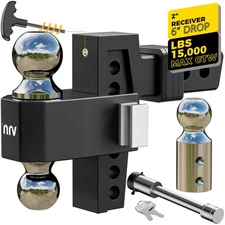 Adjustable Trailer Hitch Fit 2 Inch Receiver, 6 Inch Drop Hitch,15000 LBS