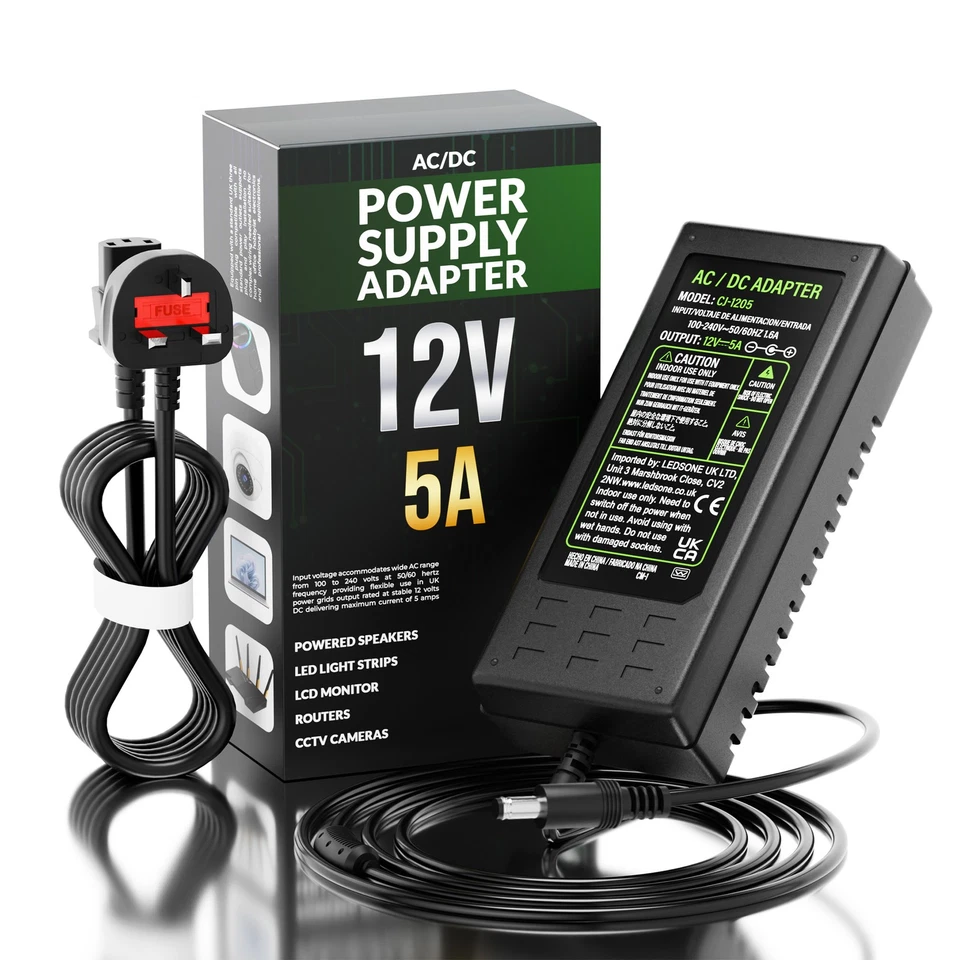 AC-DC 12V 1-10A Power Supply Adapter Charger Transformer for 3528/5050 LED Strip - Image 3 of 4