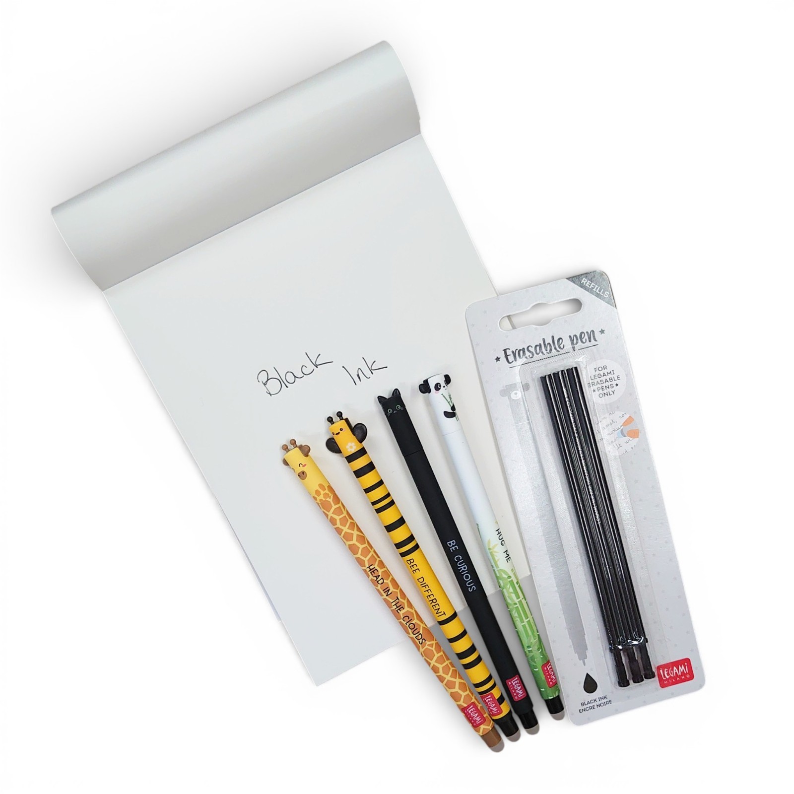 Legami Erasable Gel Pen 0.7mm Tip Kawaii Cute Animal  School Stationery