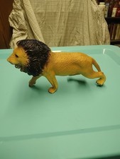 Ankyo Lion Hard Plastic Toy 10" Figure Tan Brown King Of The Jungle Safari Cat