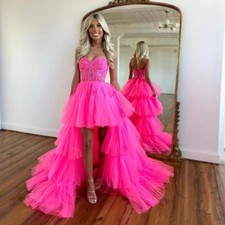 Strapless Rose Red Wedding Dress Princess Dress with A Long Trailing Dresses