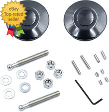 Black Aluminum 2.44 Inches Diameter Universal Quick Latch Hood Pins Quick