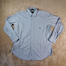 Vintage Chaps Dress Shirt Mens XL Blue Button Down Ralph Lauren 17
