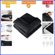 King Size 25lb Black Minky Fleece Weighted Blanket for Adults - 80x87