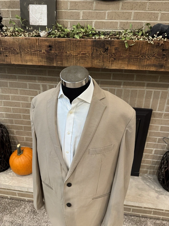 NUEVO Blazer Twillory Hombre 48R Caqui Tostado AIR Performance Elástico 2 Botones Nuevo con Etiquetas Foto 4 de 4