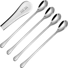 Ice Tea Spoon,304 Stainless Steel Long Coffee Spoons for Coffee Bar,8-Inch Long