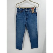 Levis Wedgie Straight Jeans Womens 29x28 High Rise Blue Denim Button Fly NWT