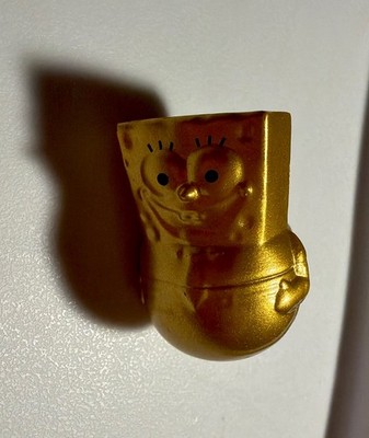 Rare Golden SpongeBob Weeble Wobble 2020 Viacom Frankford Crabby Patty Prize 1''