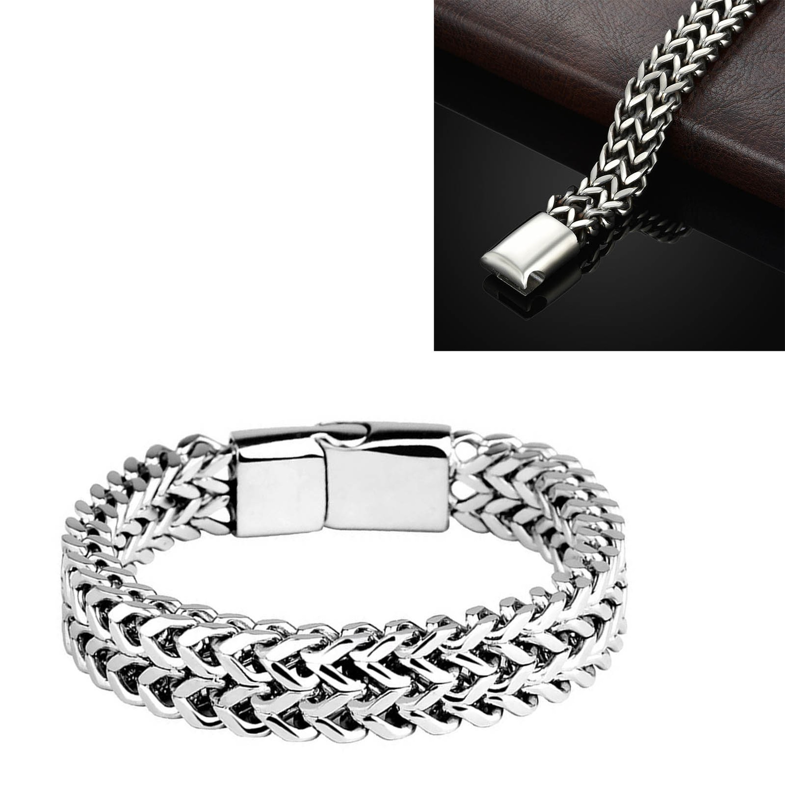 Titanium Steel Magnetic Bracelet Double Row Magnets Bracelet For Men Trending