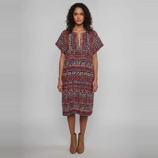 Carolina Herrera Multicolor Tweed V Neck Short Sleeve Midi Dress L