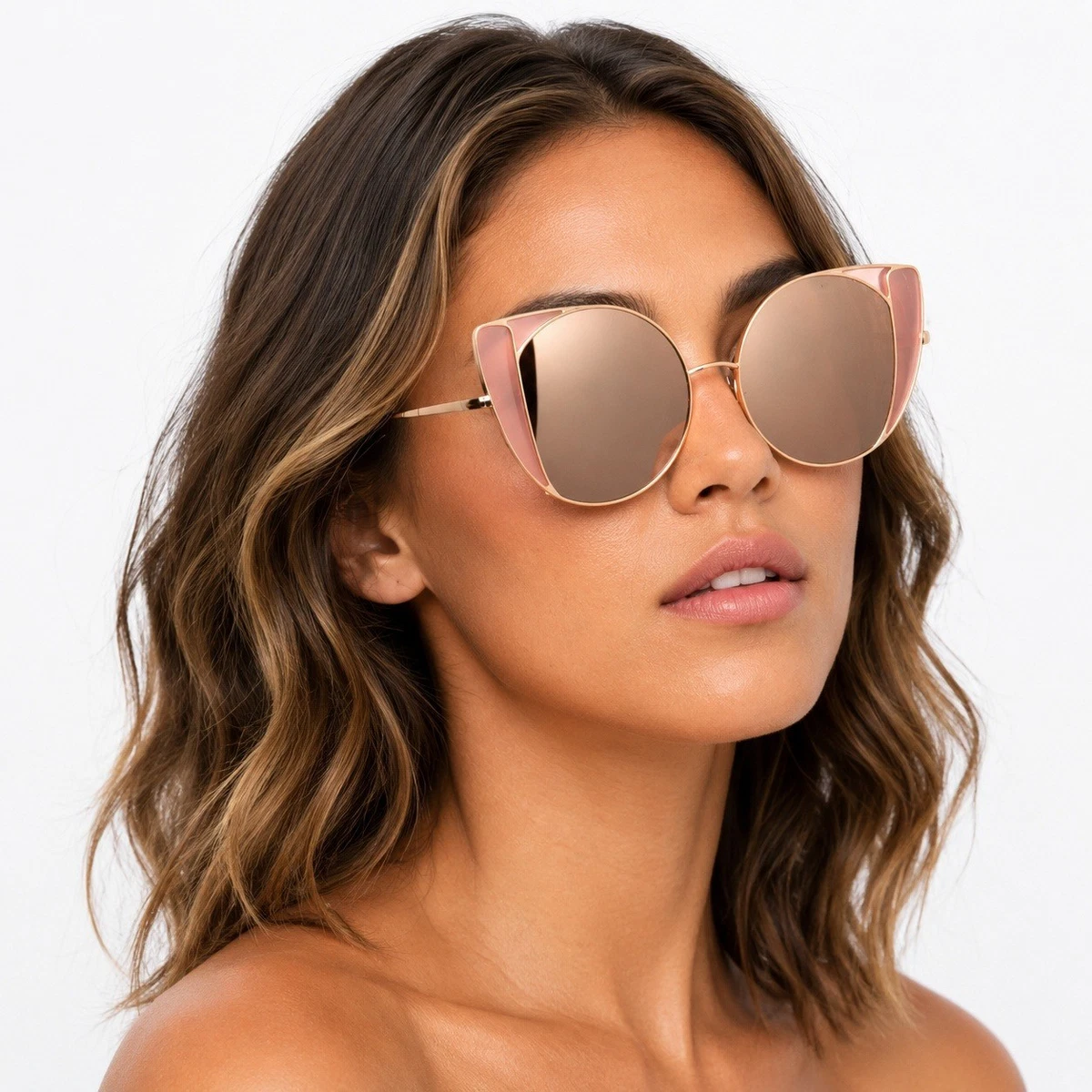 Linda Farrow - 695 C1 Oversized Sunglasses - Yellow Gold - Linda Farrow Eyewear Linda Farrow Linda Farrow - 695 C1 Oversized Sunglasses  main image 2