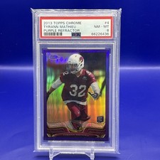 2013 Topps Chrome Refractor #4 Tyrann Mathieu Rookie Card PSA 8 Purple /499. rookie card picture
