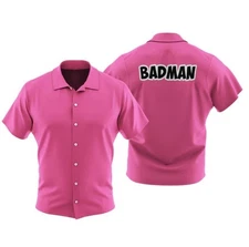 Badman Shirt PINK Button Up Shirt Anime Summer AOP Shirt S-4XL Best Fan Gift