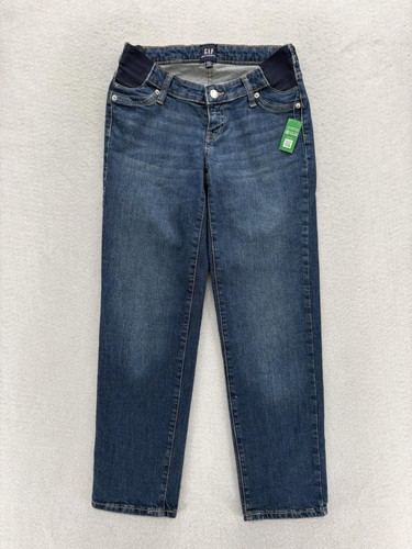 Gap Maternity Straight Jeans Womens 25/0 Blue Medium Wash Mid Rise Stretch NWT