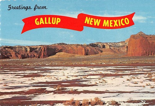Cartolina NM: Saluti da Gallup, New Mexico, Multiview, 1988 4x6 - Foto 1 di 2