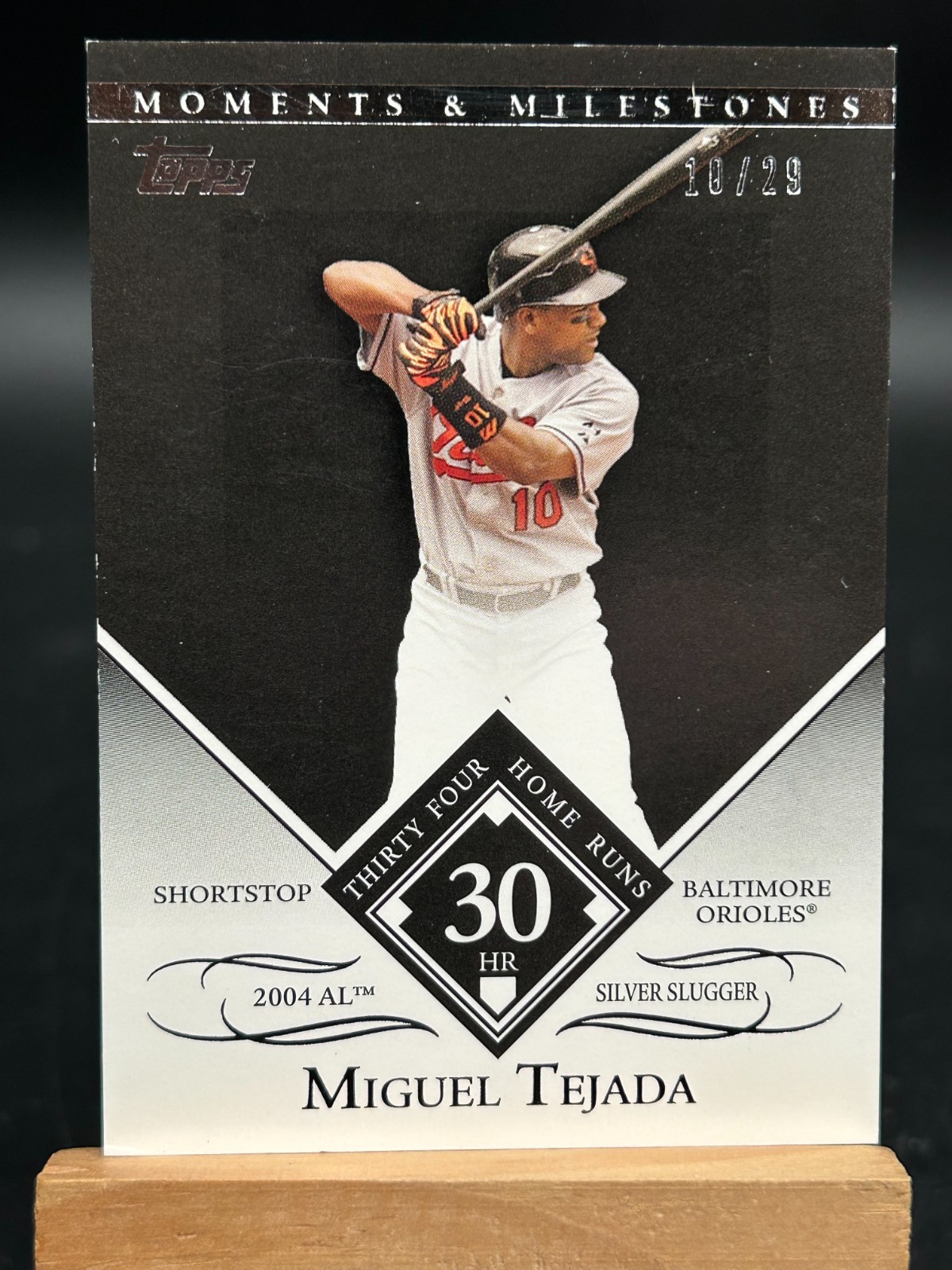 2007 Topps Moments & Milestones Miguel Tejada #15 Black /29 Orioles