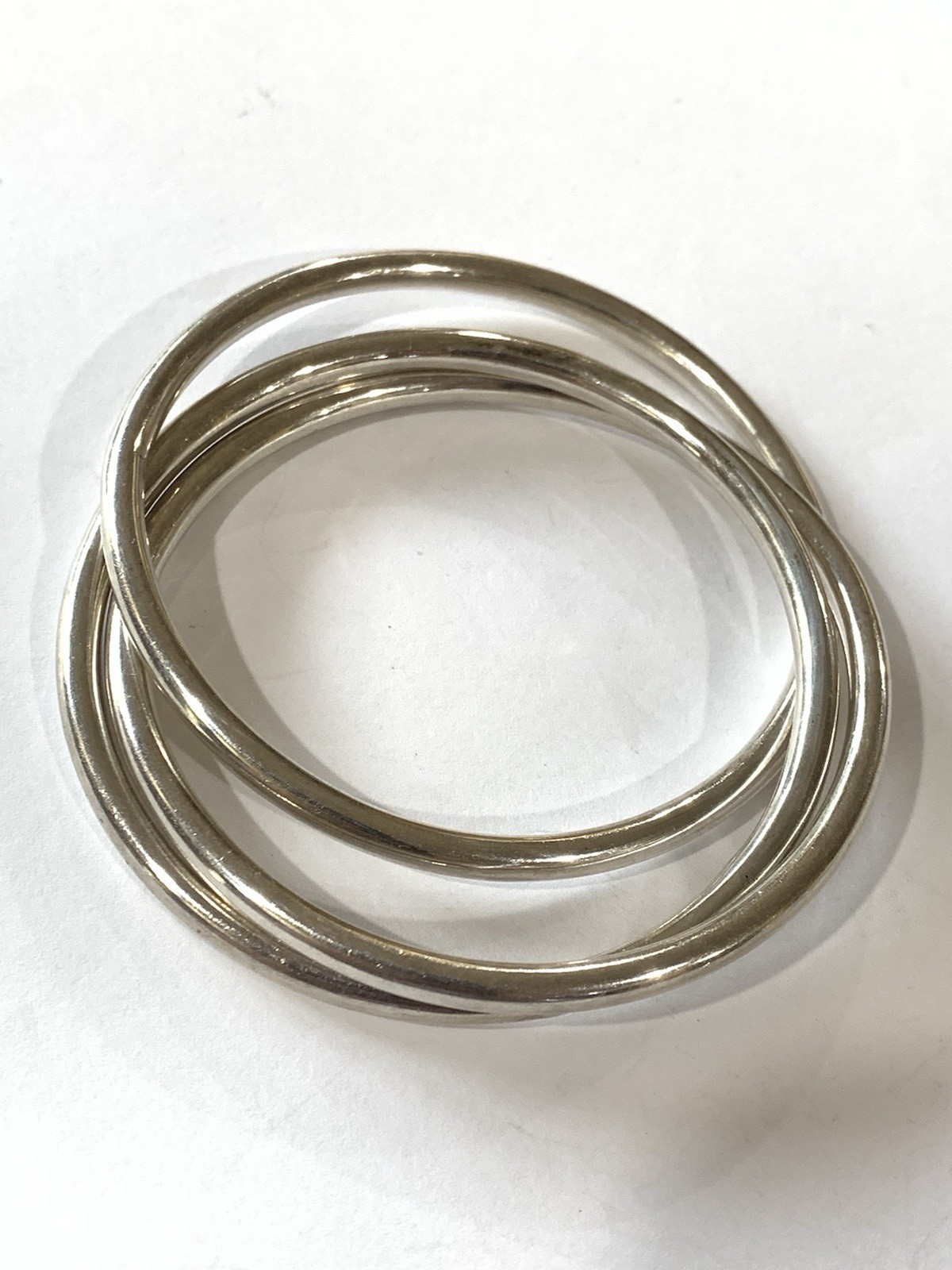 Sterling Silver 3 Interlock Bangles - image 3