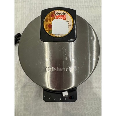 Cuisinart Classic Round Waffle Maker Stainless Steel 5-Setting TESTED WORKS
