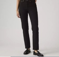 Levi  s Premium Wedgie Straight Jeans Women 26 Black High Rise Denim