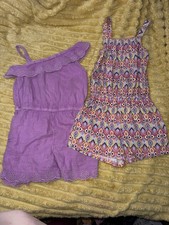 Girls Two-Piece Romper Jumpsuit Purple Set Lot Summer 10/12