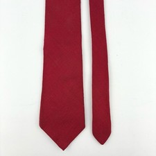 VTG Rooster Red Linen Tie 100 Moygashel Irish Necktie 3.5  W 58  L