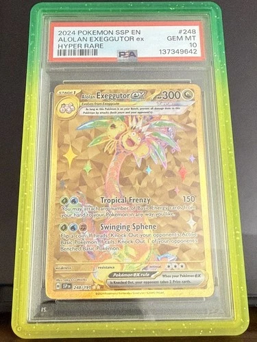 2024 POKEMON SSP EN-SURGING SPARKS HYPER RARE #248 ALOLAN EXEGGUTOR EX PSA 10