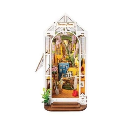 Robotime TGB06 Holiday Garden House Book Nook Shelf Insert Kit Lighted 3D Puzzle